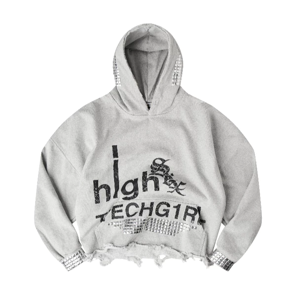 ÁO "TECH G1RL" STUDDED HOODIE