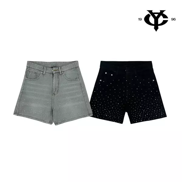 WHOSE x YC1996 - Quần Short Ngắn Đính Đá Lấp Lánh 2 Màu Local Brand Unisex