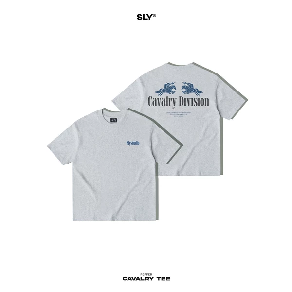 Áo thun cổ tròn SLY Cavalry màu Xám Tiêu