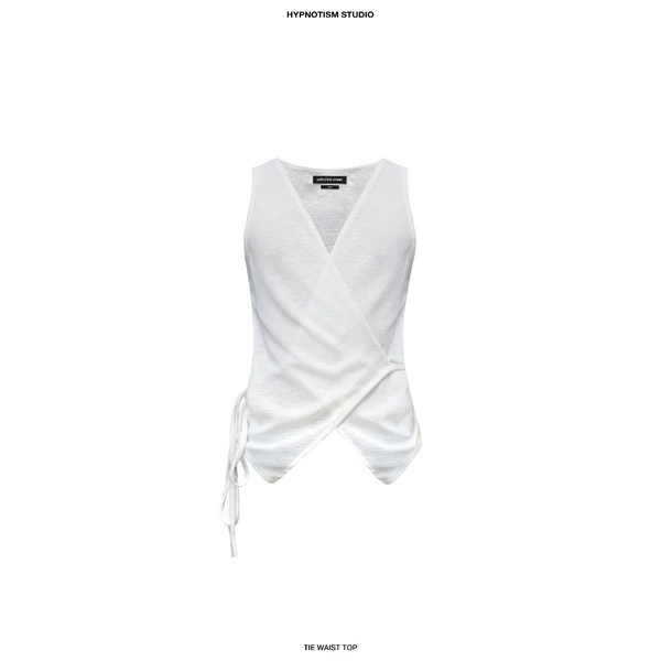 HYPNOTISM | "TIE WAIST TOP'' - Áo tà đắp thắt dây xuyên thấu nhẹ