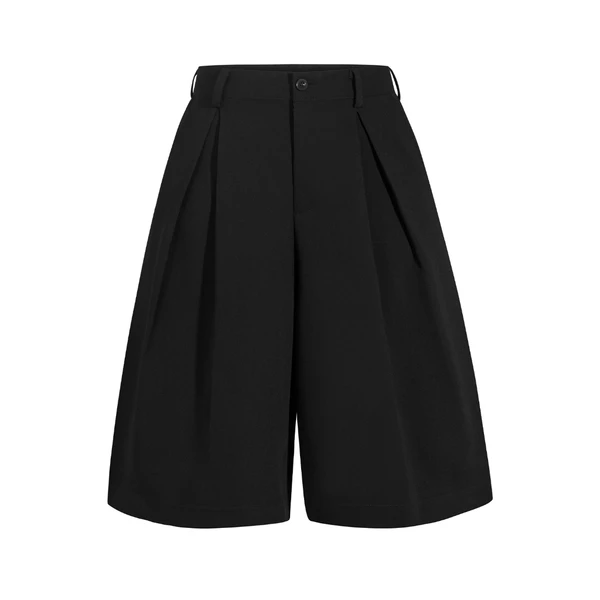 Quần tây short unisex ống rộng Baggy chất liệu cotton dày cao cấp - Ivankov Neutral Pleated Baggy Short