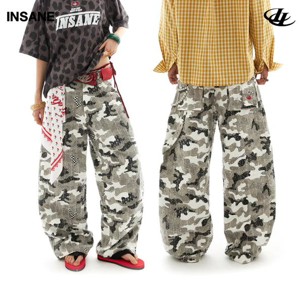 Quần Dài Form Baggy Local Brand | INSANE | Unisex Chất Liệu Kaki Cotton | CAMO MODULAR POCKET PANTS