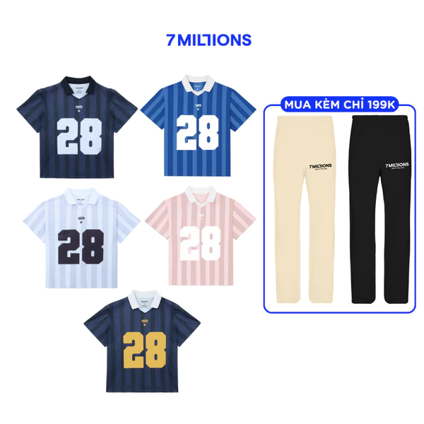 Combo Áo Jersey 28 Unisex Oversized & Quần Basic Pants Chất Liệu Kaki Oversized 7MILLIONS