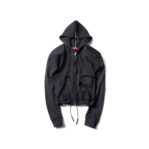 Áo hoodie kéo khóa "GOLDIE PANELED PADDED ZIPPED" màu đen
