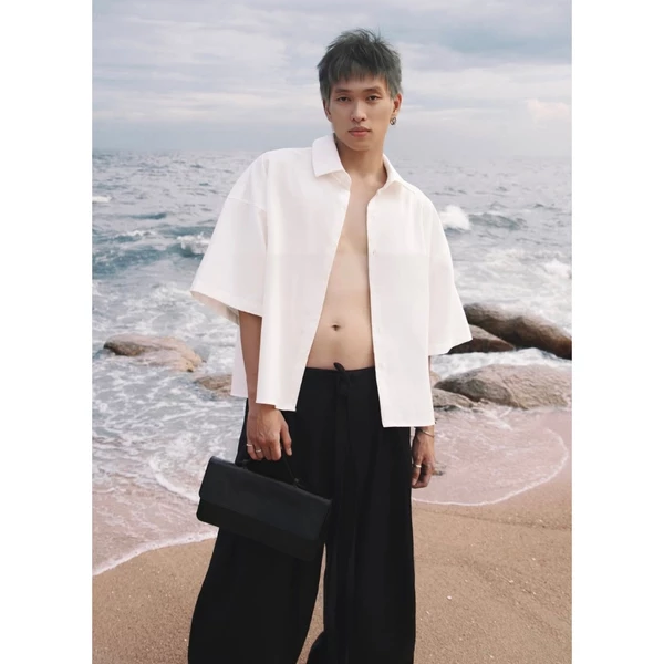 Áo Sơ Mi Chất Liệu Linen Form Box Dáng Tay Lỡ 67PERCENT / 67% - BOX SHIRT