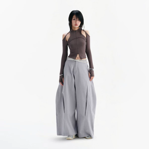 LUFT PANTS (GREY BLUE STRIPES) BunnyHill SSTS21