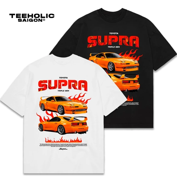 Áo Thun Nam Nữ TEEHOLIC Cotton Cao Cấp Xe Hơi Toyota Supra Phong Cách Retro - THSI112