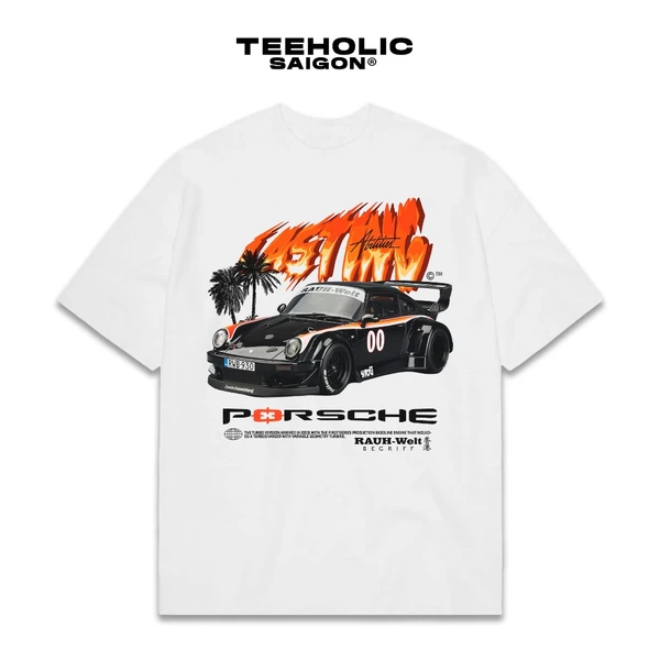 Áo Thun Nam Nữ TEEHOLIC Cotton Cao Cấp Xe Hơi Porsche RWB Phong Cách Retro Y2K - THSI109