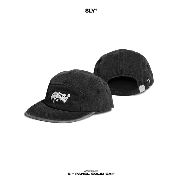 Mũ lưỡi trai SLY 5 Panel Caps washed Solid Grey