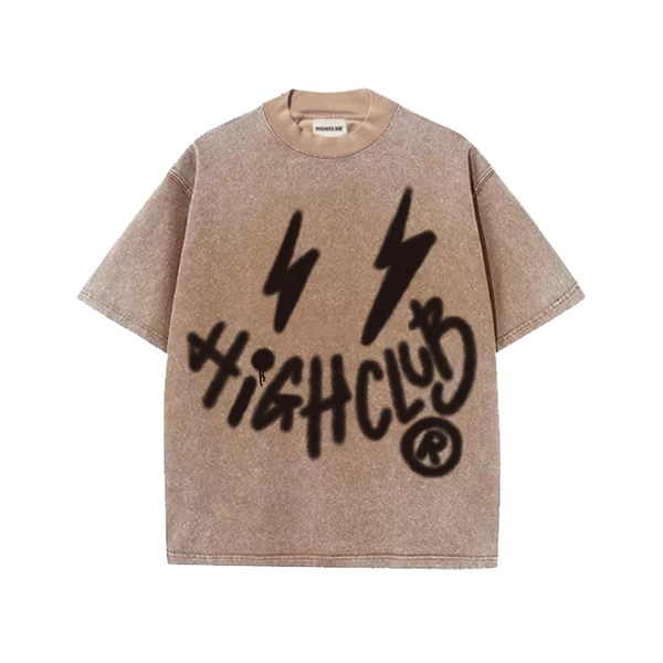 Áo thun THUNDER WASH TEE cổ tròn form Boxy HIGHCLUB - UNISEX
