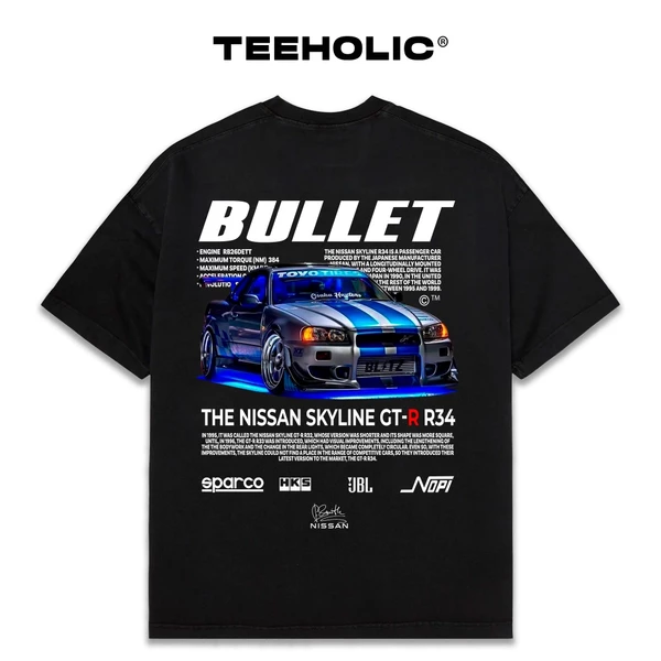 Áo Thun Nam Nữ TEEHOLIC Cotton Cao Cấp Xe Hơi Nissan Gt34 Bullet Phong Cách Retro Y2K - THSI20