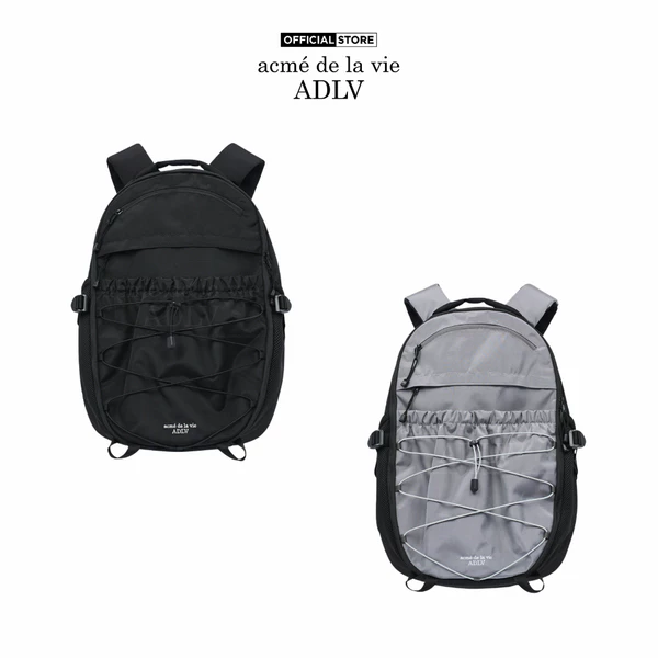 Balo ADLV Basic Logo String Point Màu Đen/Xám - Hàng chính hãng