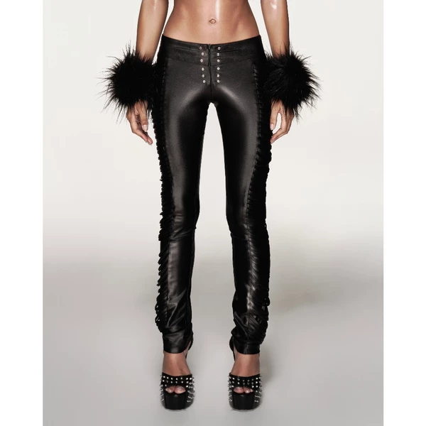 QUẦN “Sculpted Leather Ruched Pants”