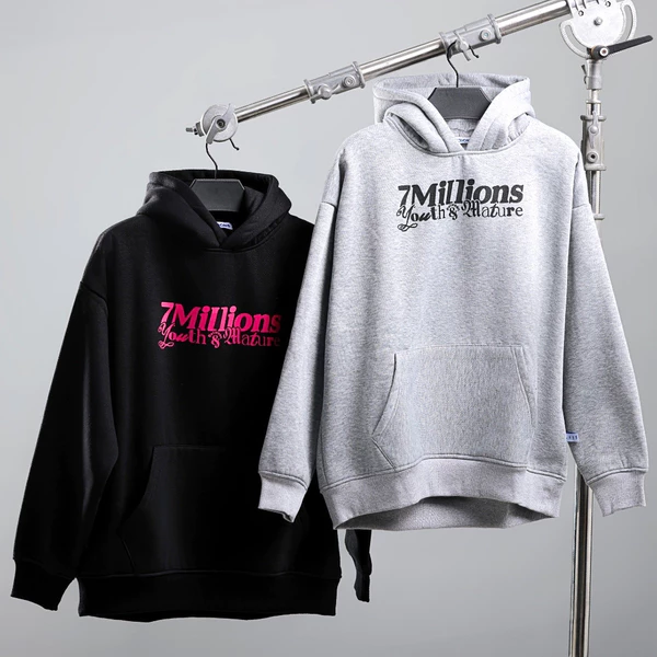 Áo Khoác Hoodie Mature Vải Nỉ Bông Oversized 7MILLIONS (Đen & Xám)