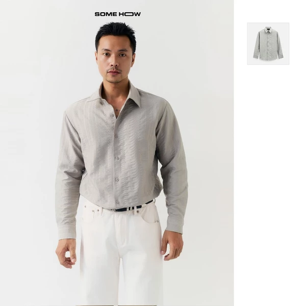  Áo Sơ Mi Relaxed The Grey, Chất Vải Cotton Poly Thoải Mái, SM0174, SOME HOW STORE