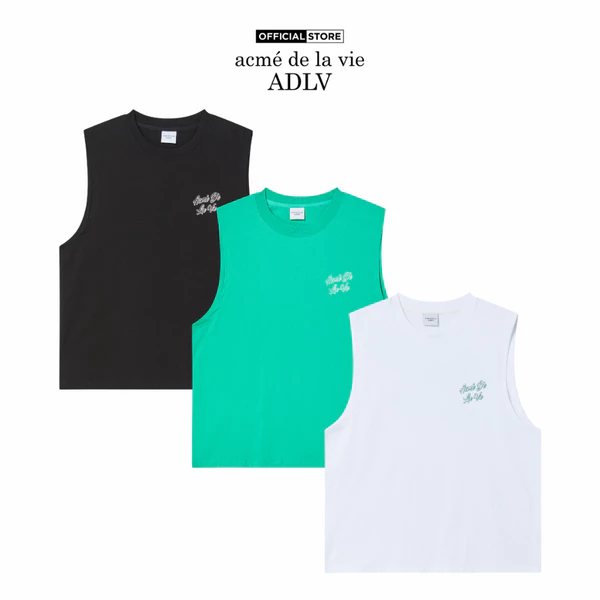 Áo Tank Top ADLV Script Logo dáng oversized màu đen/trắng/xanh lá - Hàng chính hãng