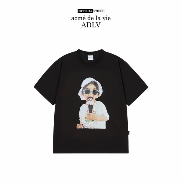 Áo Thun ADLV Baby Face Icecream Girl Sleeve Đen (Overseas & Domestic Exclusive) - Hàng chính hãng