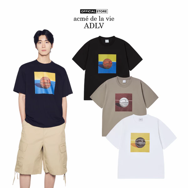 Áo Thun ADLV Square Basketball dáng oversized màu đen/trắng/ca cao - Hàng chính hãng