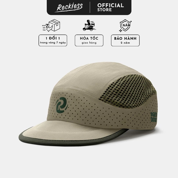Mũ/Nón chạy bộ Unisex Thương hiệu Recklesstripwear FLK Trailcut Running Cap - Vải Nylon trượt nước chống nắng 50+ UPF