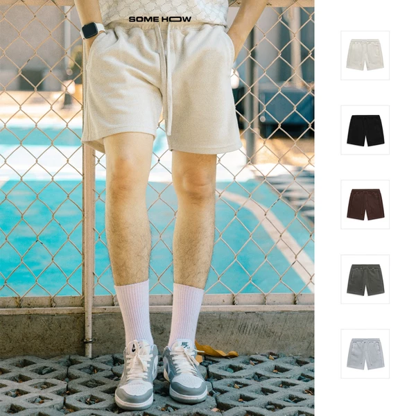 [Best Seller] Quần Short Nam SOMEHOW QS0079, Dáng Relaxed Top, Vải Caro Pique CVC Thoải Mái, QS0079,SOMEHOW