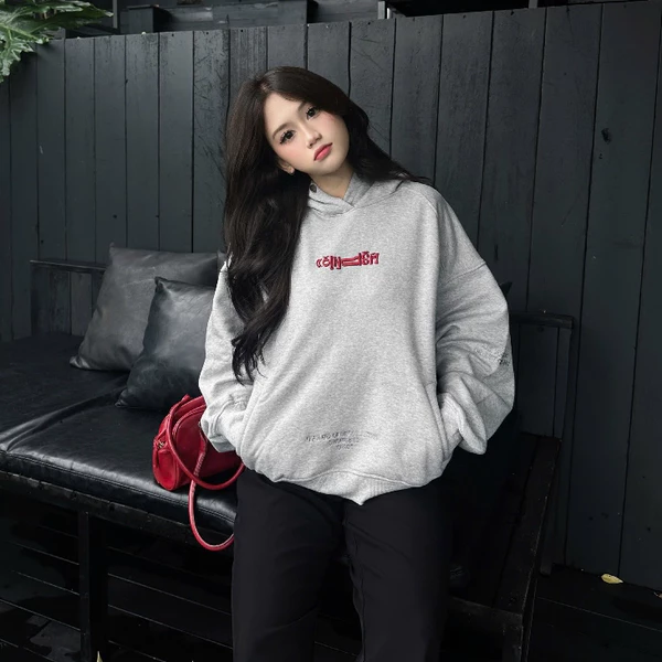 Áo Hoodie Boxy ALIVE Cinder Form Đẹp Thêu Nổi 3D Cao Cấp, Local Brand Chính Hãng