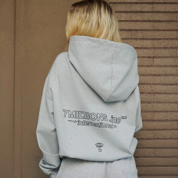 Áo Khoác Hoodie Zip "28" Oversized 7MILLIONS (Đen & Xám)