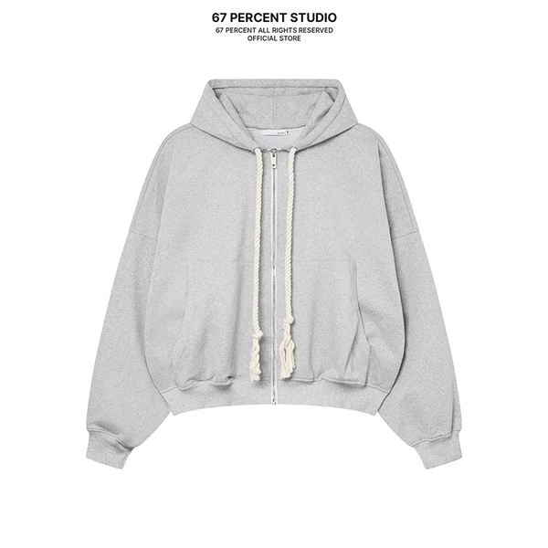Áo Khoác Nỉ Hoodie Cotton Phối Dây Cách Điệu 67PERCENT / 67% - ZIP UP HOODIE LARGE FIT