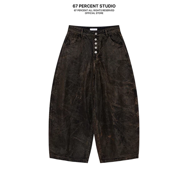 Quần Jeans Washed Hiệu Ứng Ống Rộng 67PERCENT / 67% Có Phần Thêu Logo DUNE DRIFT BAGGY JEANS