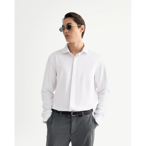 Áo Sơ Mi Nam Tay Dài Trơn Form Fitted - Routine 10S25SHL004