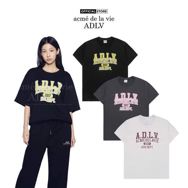 Áo Thun ADLV Oldschool Crack Printing Dáng Oversized Màu Đen/Than Chì/Xám Nhạt - Hàng chính hãng