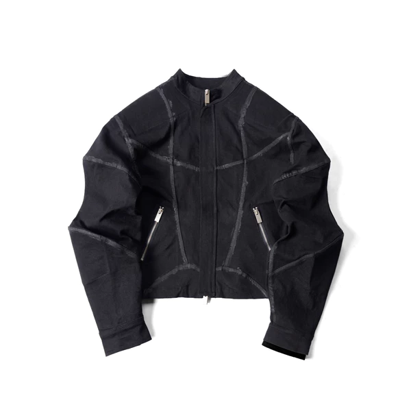 Áo khoác "PADDED ZIPPED DENIM JACKET" màu đen