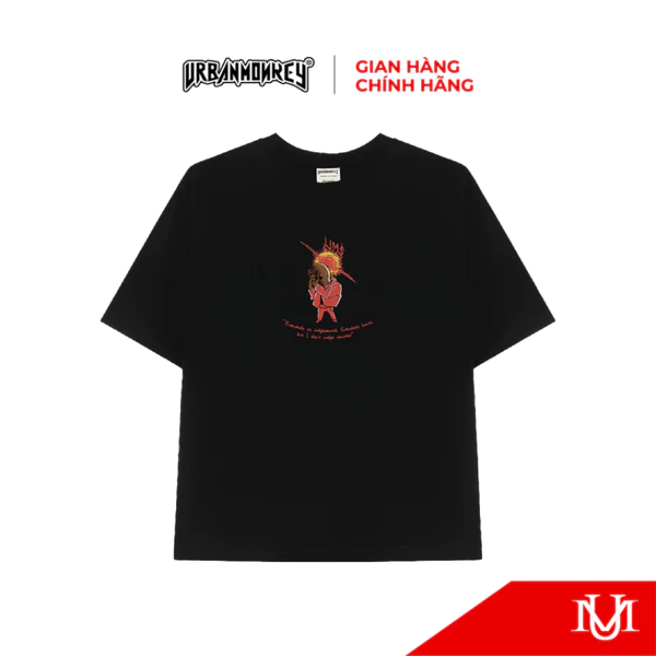Áo Thun Unisex URBAN MONKEY KANYE WEST Tee Cotton màu đen 250gsm Form Boxy Nam Nữ Local Brand