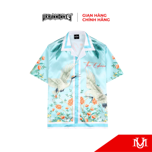 Áo Sơ Mi URBAN MONKEY EDENSEE CRANE Satin Form Oversize Nam Nữ Local Brand Chính Hãng