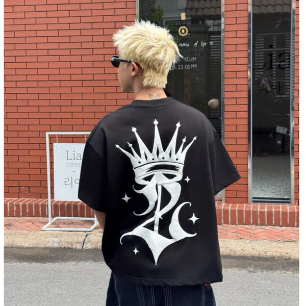 [NEW] Áo thun boxy, zombie club,CROWN Font chữ in nổi, form rộng,couple unisex, cotton 2 chiều 270gsm