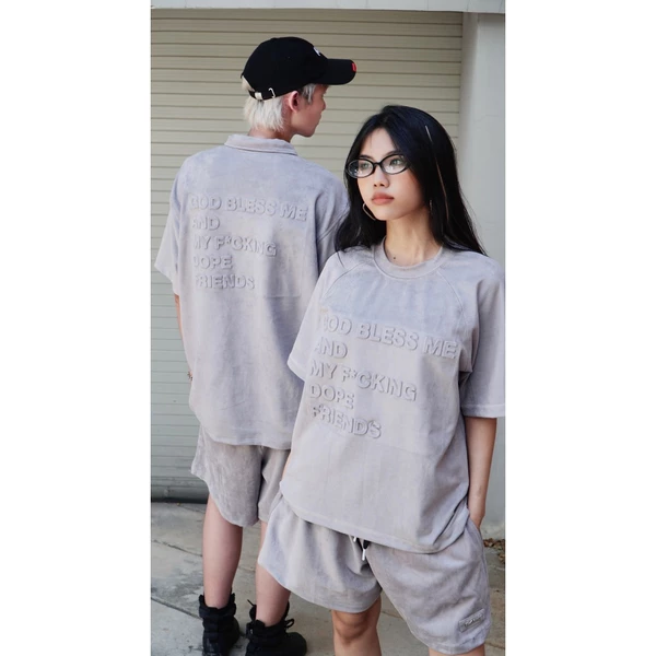 Áo Thun Unisex URBAN MONKEY 3D QUOTE F&F Tee Da lộn nâu tím dày dặn Form Regular Nam Nữ Local Brand