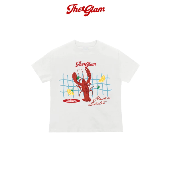 CHÍNH HÃNG - Áo Thun Trắng Baby Tee "LOBSTER" - Áo Hè - TheGlam