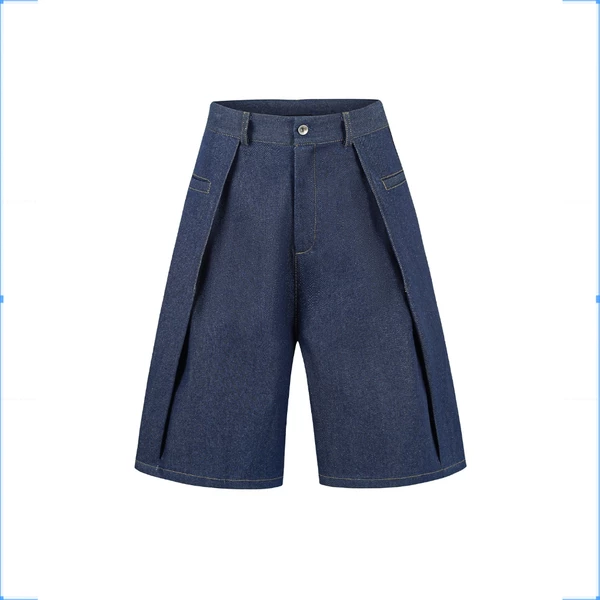 Quần short gấp raw denim  - Ivankov Flap Raw Denim Short