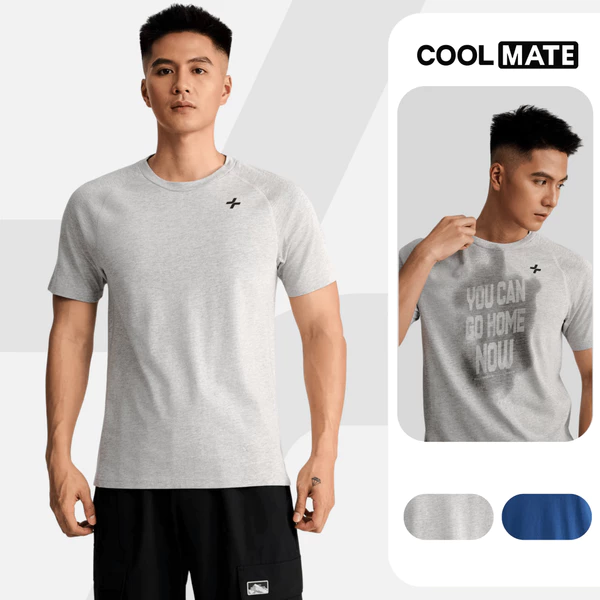 [MUA 3 GIẢM 12%]Áo thun nam cotton thể thao, tập gym training công nghệ mới hidden graphic Coolmate