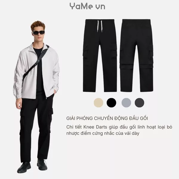 Quần lưng thun túi hộp, ống đứng, phom vừa F3 - The No Style 098 23646 |YaMe|
