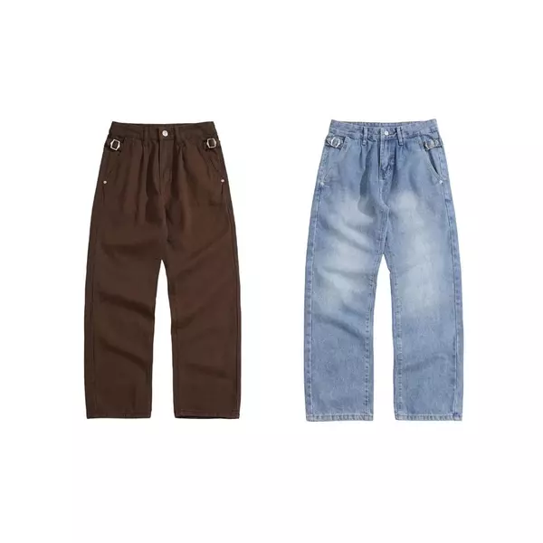 WHOSE x HIMBRAND - Quần Kaki/ Jeans Form Suông Unisex Nam Nữ Slim Fit HIMBRAND Chất Liệu Cao Cấp 2 Màu