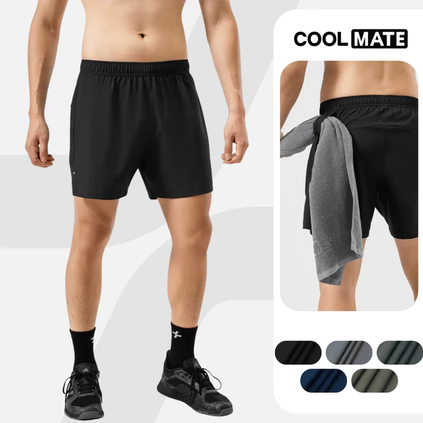 [MUA 3 GIẢM 12%]Quần Shorts Nam Tập Gym thể thao 5 inch Essentials co giãn và thoáng khí Coolmate