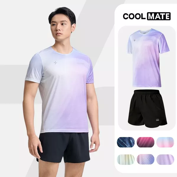 Set đồ thể thao Áo Thun Graphic Quần short Maxcool thấm hút tốt, set Chạy bộ Coolmate