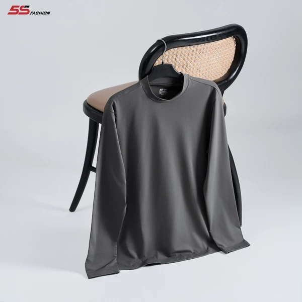 [GIÁ MỞ BÁN]Áo Giữ Nhiệt Nam 5S Fashion Cổ 3 Phân Màu Ghi Đậm 02-M0AGN25105