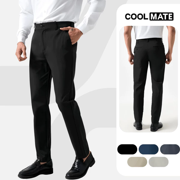 Quần dài nam Kaki Excool co giãn, thấm hút, chống nắng, quần âu chống tia UV Coolmate