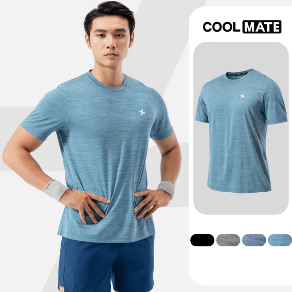 [MUA 3 GIẢM 12%]Áo thun thể thao Melange Exdry thấm hút khoáng khí nhanh khô, áo pickleball, tennis Coolmate