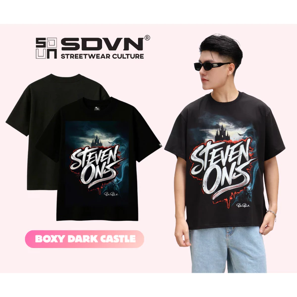 [Boxy Ngắn Dài Rộng Ngang] Áo Thun Form Big Boxy  "Dark Castle"100% cotton SDVN UNISEX Nam Nữ