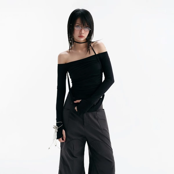 MELVIN LONG SLEEVE TOP (BLACK) BunnyHill SSTS06a