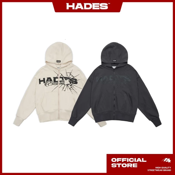 ÁO HOODIE ZIP UNISEX SERAPHIC PEARLS ZIP HOODIE VẢI CHÂN CUA - HADES BRAND CHÍNH HÃNG