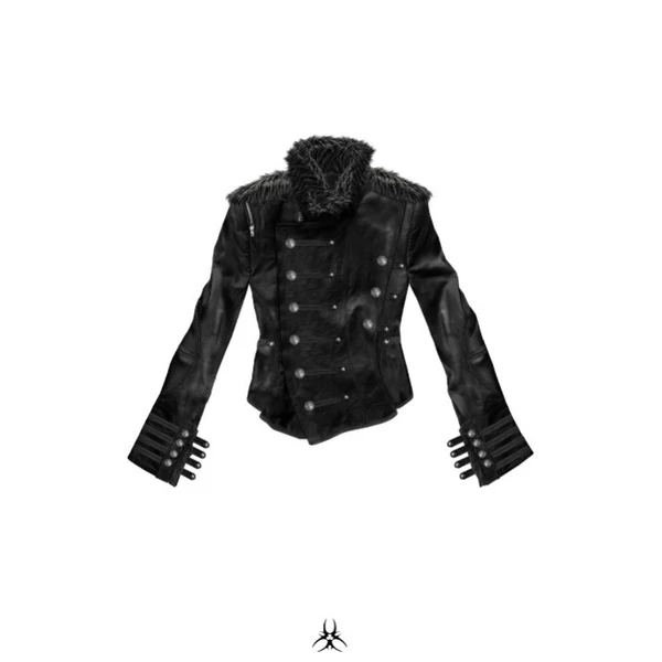ÁO SL Black Fur Leather Jacket