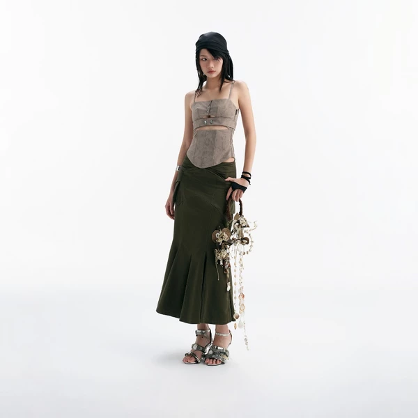 MIRAMON FLARED SKIRT (BROWN) BunnyHill SSDRS03
